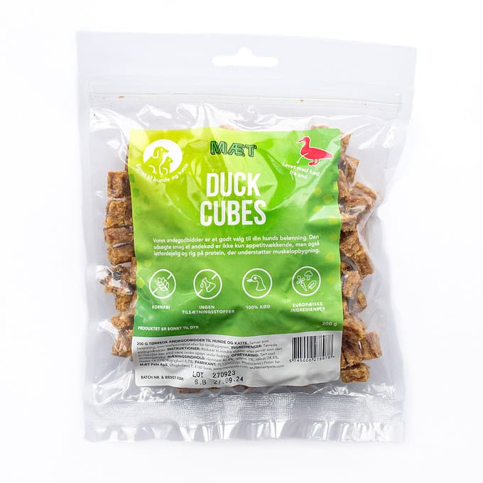 Naturlige Duck Cubes til Hunde - Hundegodbid med Andekød