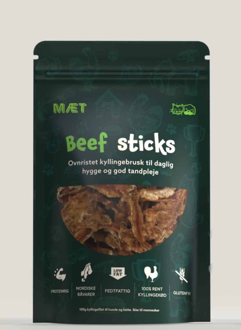 MÆT Beef Sticks hund snacks av nötkött